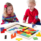 Kidfinity' Wooden Tetris Building Blocks