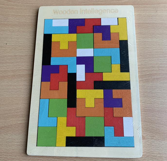 Kidfinity Wooden Tetris Building Blocks