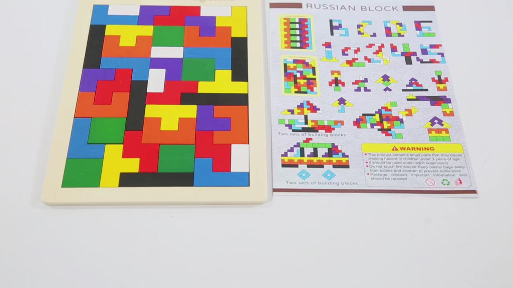 Kidfinity' Wooden Tetris Building Blocks